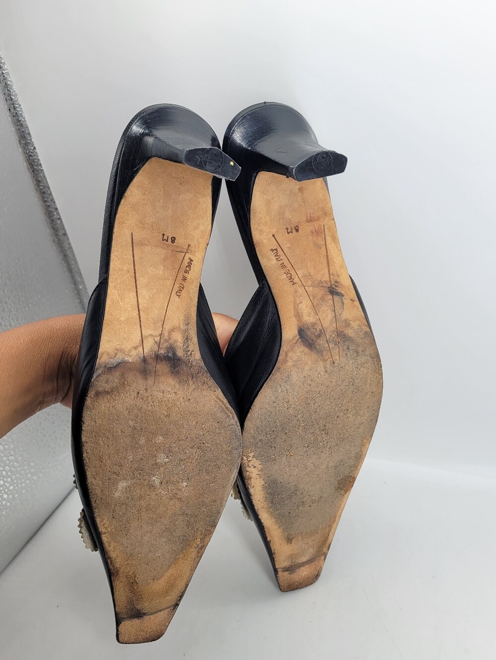 Kate Spade Shoes Womens 8 M Pointed Toe Mule Pumps Kitten Heel Floral Bow Italy - Picture 3 of 15